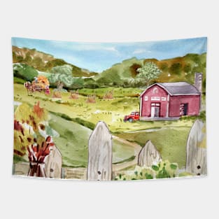 On The Farm - Cottage Core Aesthetic Art Tapestry