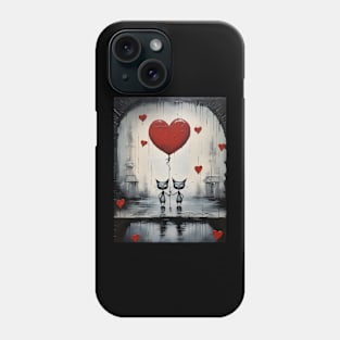 Whimsical Valentines Day Cats Phone Case