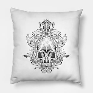 Skull friendship with goats Pillow