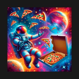 Astronaut in Space with Pizza, Love Eating T-Shirt