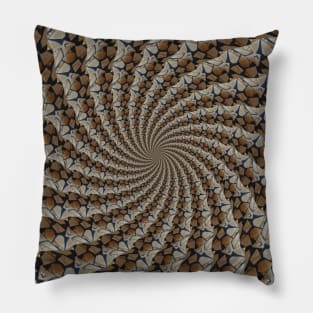 Ceramic tile shards spiral pattern Pillow