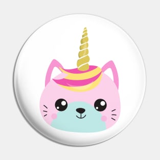 Unicorn Cat, Little Cat, Cute Cat, Kitty, Kitten Pin