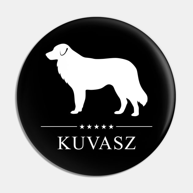 Kuvasz Dog White Silhouette Pin by millersye