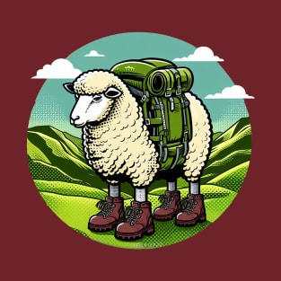 Hiking Sheep Pop Art T-Shirt