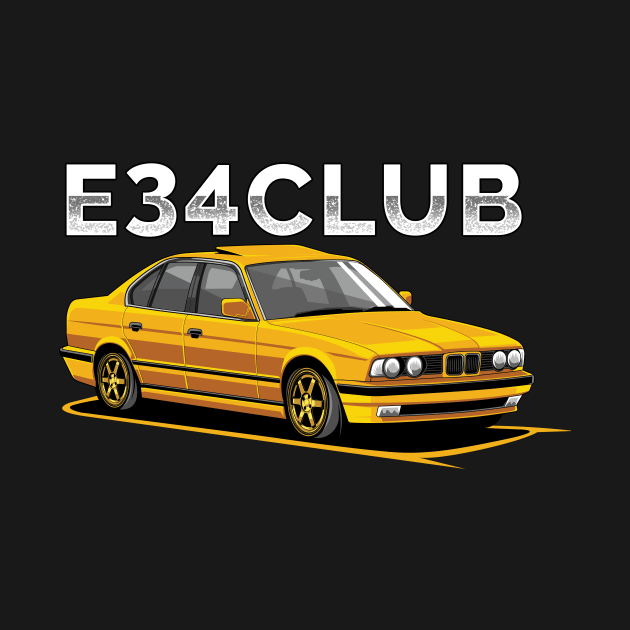 E34 CLUB - E34 Car Illustration by yourcar.art