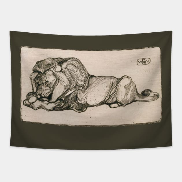 Resting Lion Tapestry by UndiscoveredWonders