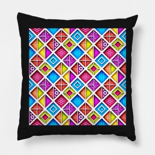 Colorful 3d Geometric Pattern, Crazy Design Pillow