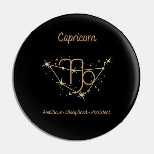 Astrology Collection - Capricorn (Symbol & Constellation) Pin