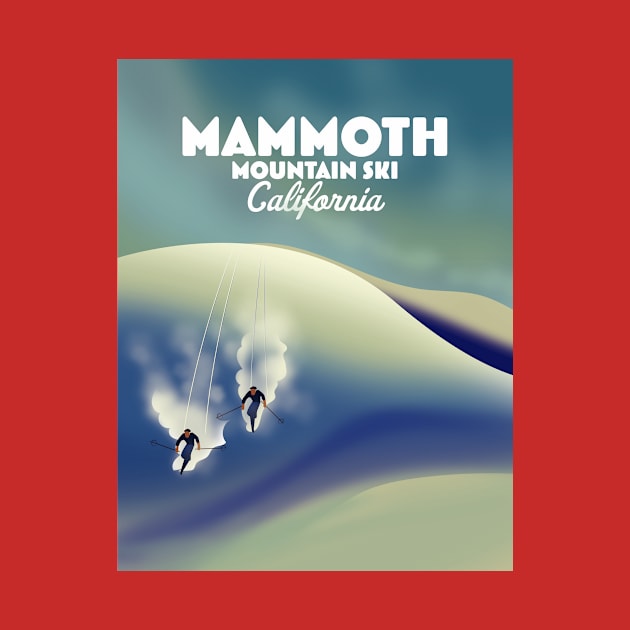 Mammoth ski, California travel poster by nickemporium1