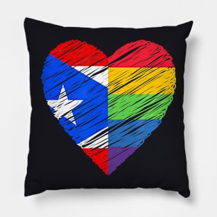 Lgbtq Puerto Rico Gay Pride Heart For Gay Lesbian Love Lgbt Pillow