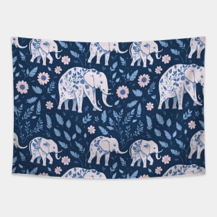 Elegant Elephant Pattern Tapestry