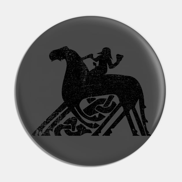 Odin on Sleipnir distressed Pin by hauntedjack