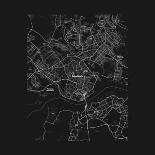 4K Johor Bahru Malaysia Map | HD Johor Bahru Malaysia Map | Black And White Map Of Johor Bahru Malaysia T-Shirt