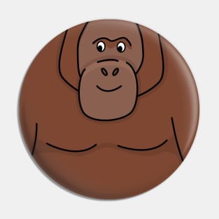 Cartoon cute brown Orangutan Pin