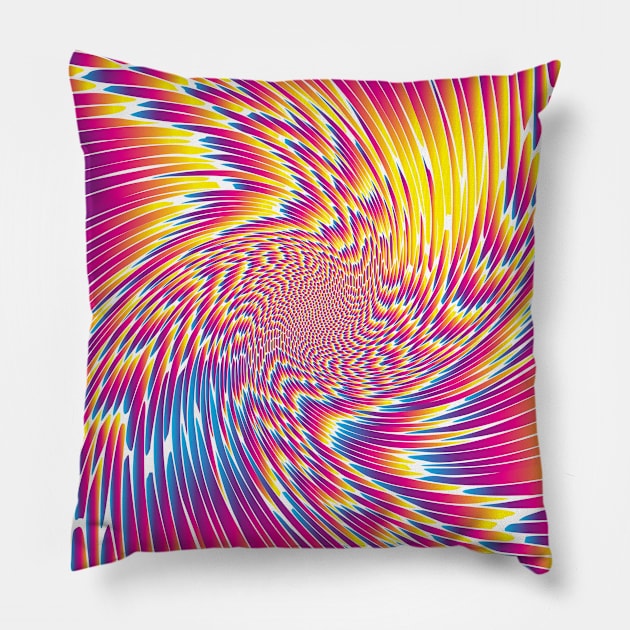 Colorful Spiral White Pillow by Danion