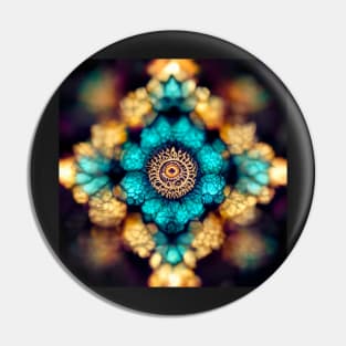 Stained glass Flower Mandala pattern Pin