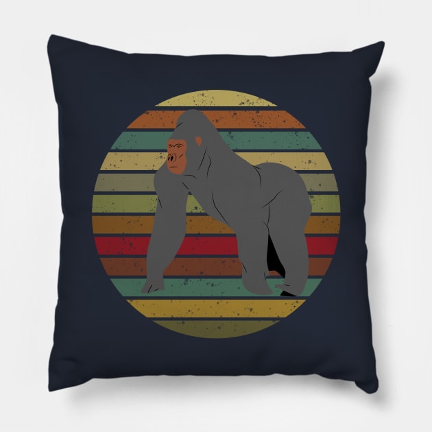 gorilla vintage Pillow by hatem