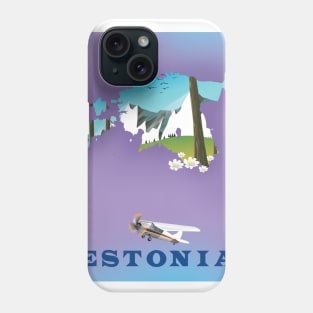 Estonia Travel map poster Phone Case