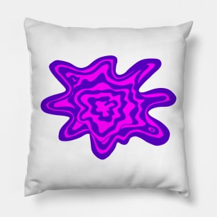 Trippy Topographic Contour Fluid Line Art Graphic Pink and Purple Pillow