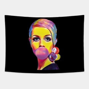 Girl with gum retro Tapestry