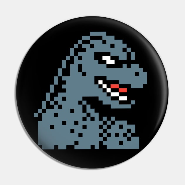 8-Bit Godzilla Pin by MySideOfTheLaundryRoom