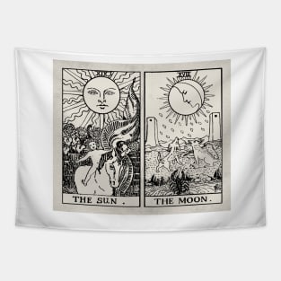 The Sun and Moon Tarot Cards Tapestry