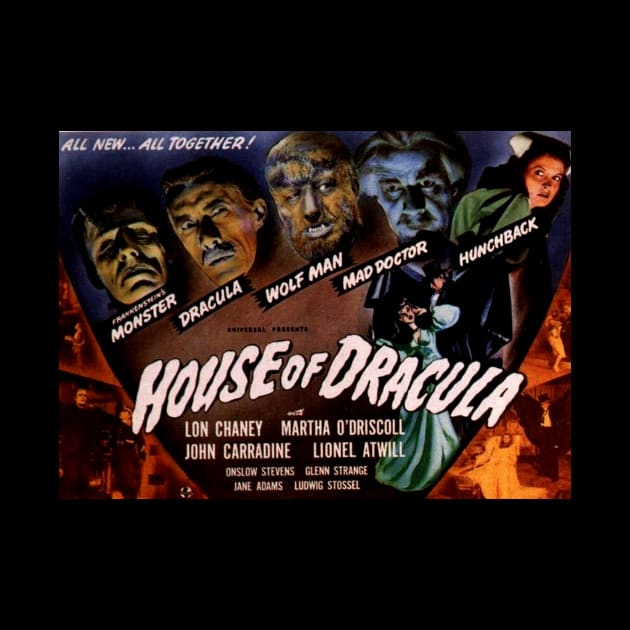 Classic Horror Movie Lobby Card - House of Dracula by Starbase79