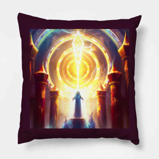 Mystic Light Radiates from Secret Temple Pillow by Star Scrunch