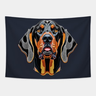 Black and Tan Coonhound Dog Stencil Tapestry