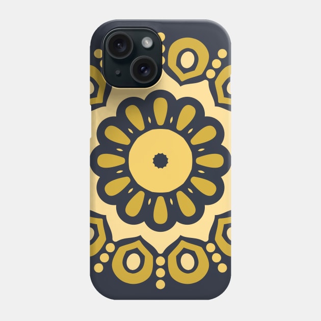 Gold Spiral Mandala Deux Phone Case by machmigo