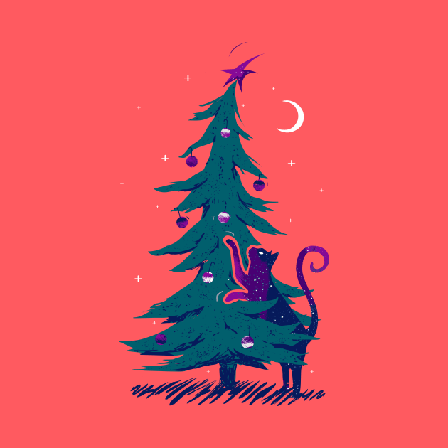 Kitty Tree Love by katiestack.art