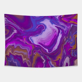 Purple Blue Pink Digital Pour Paint Tapestry