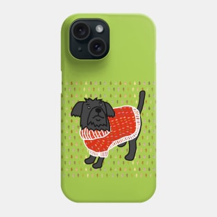 Cute Dog Winter Christmas Tree Sweater on Pattern Phone Case