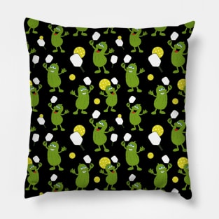 Cute Pickleball Player Pickles Pattern Pillow