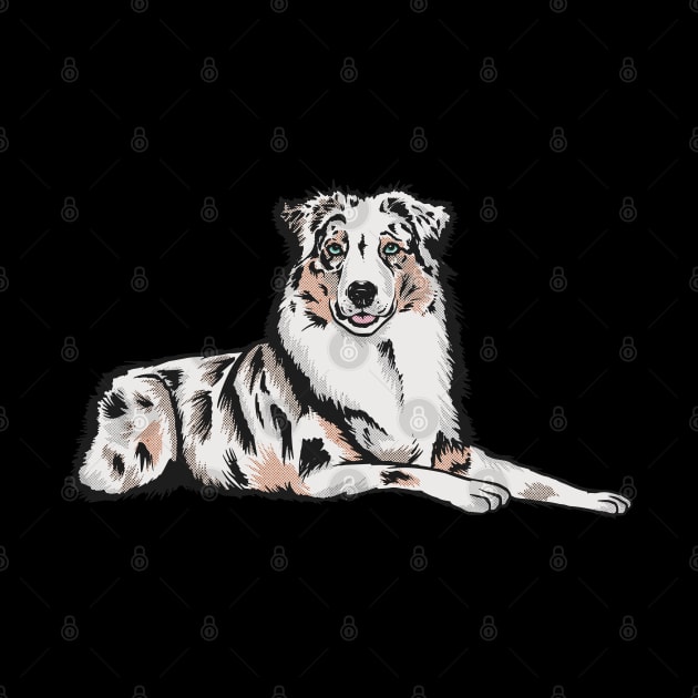 Australian Shepherd Laying Down by MimicGaming