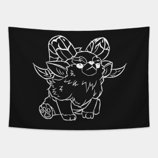 Furyhorn Sitting (white) Tapestry