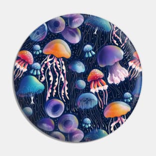 Jellyfish bioluminescent disco party Pin