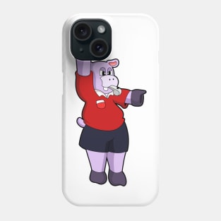 Hippo at Soccer as Referee Phone Case