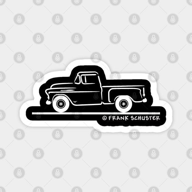 55 56 57 Chevrolet Pickup Truck White Magnet by PauHanaDesign