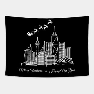 Merry Christmas Happy New Year Sydney Australia Tapestry