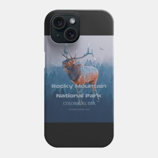 Rocky Mountain National Park Elk Poster Phone Case