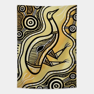 Aboriginal Art - Emu Gold Tapestry