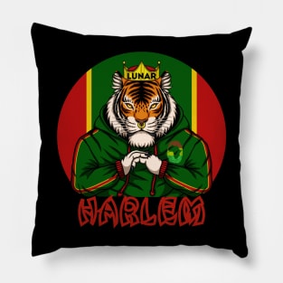 Harlem Year Of The Tiger | Vintage Sunset In African Colors Pillow