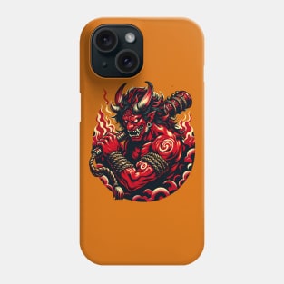 Fierce Oni Demon - Japanese Mythology Inferno Design Phone Case