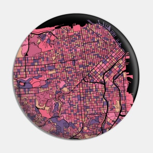 San Francisco Map Pattern in Purple & Pink Pin