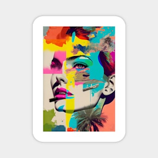 Abstract pop art style woman portrait Magnet