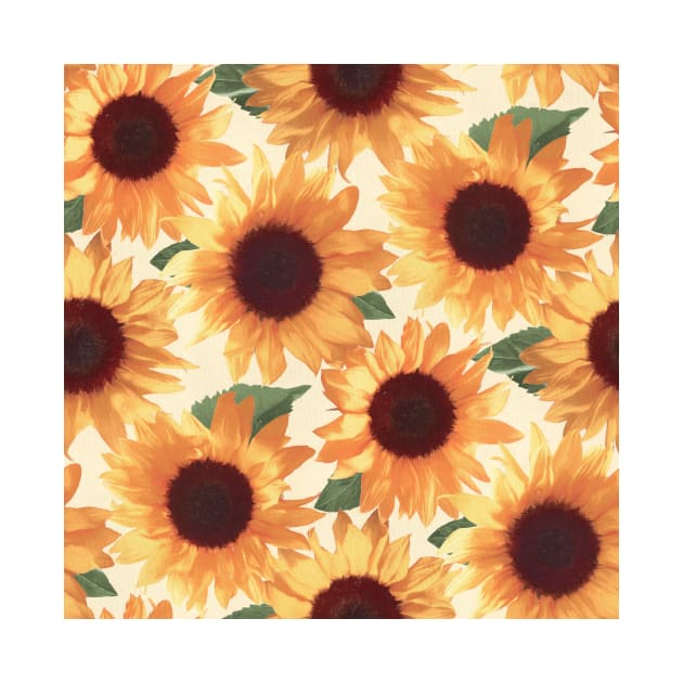 Happy Orange Sunflowers by micklyn