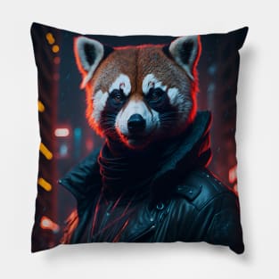 Red Panda Rain Rebel Pillow