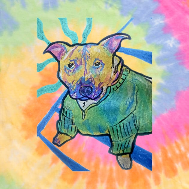 Shiny Staffy - Traditional Art - Metalic Paint. by DopamineDumpster