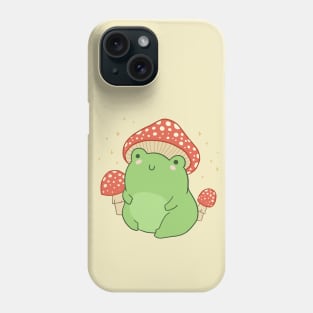 Cool Frog in a Mushroom Hat, Lost in a World of Toadstools Phone Case